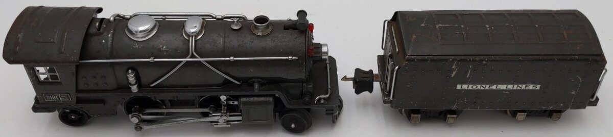 Lionel 249E Vintage O 2-4-2 Tinplate Steam Locomotive w/ 265W Tender