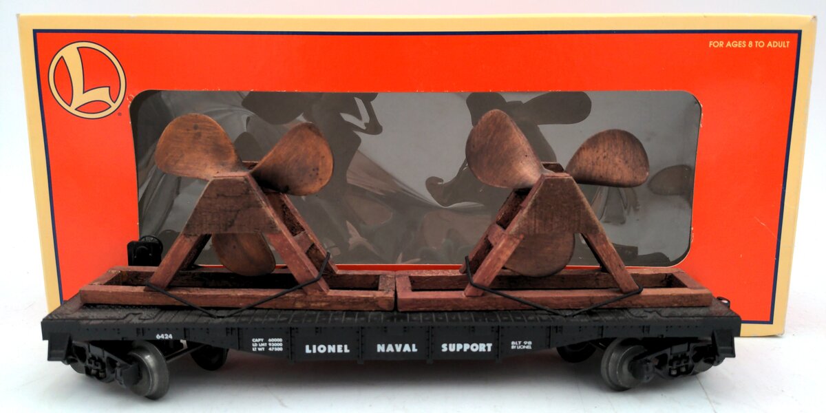 Lionel 6-36016 O Gauge Lionel Naval Support Flatcar w/ Propellers #6424 EX/Box