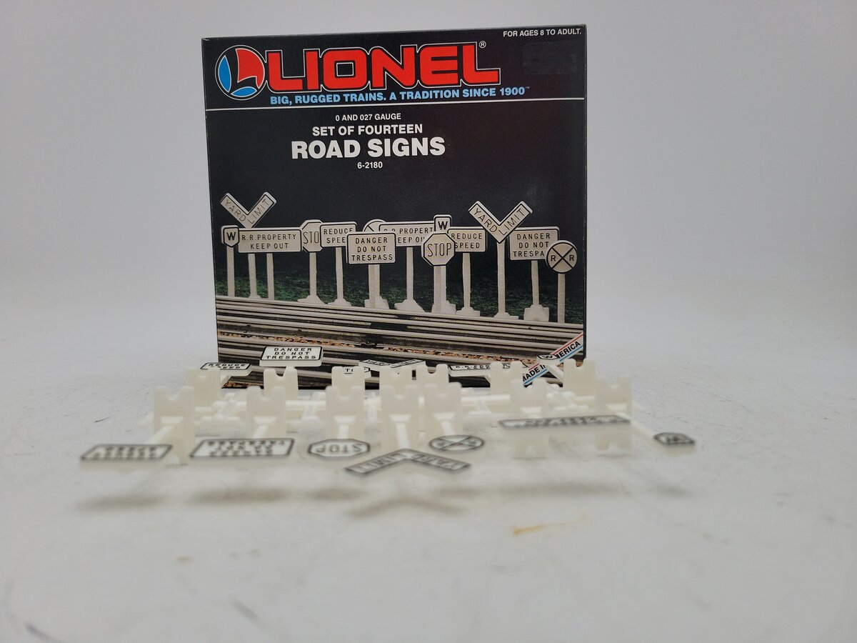 Lionel 6-2180 Set of Fourteen Road Signs LN/Box