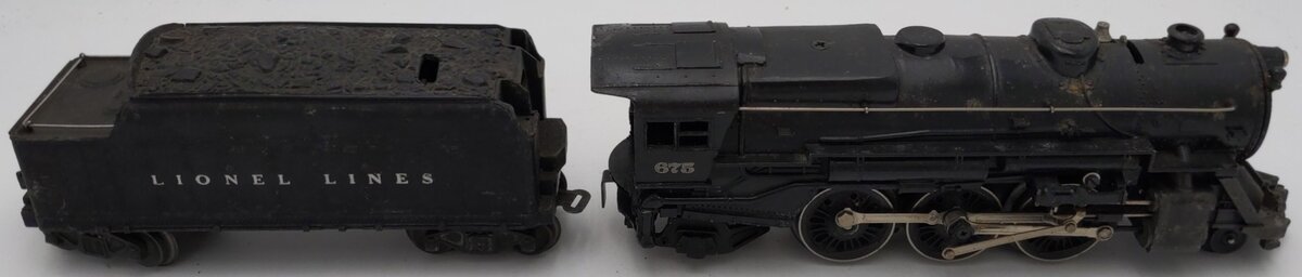 Lionel 675 Vintage O 2-6-2 K-4 Pacific Diecast Steam Locomotive & 2466WX Tender VG
