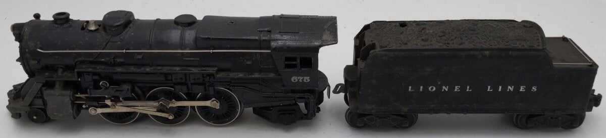 Lionel 675 Vintage O 2-6-2 K-4 Pacific Diecast Steam Locomotive & 2466WX Tender VG