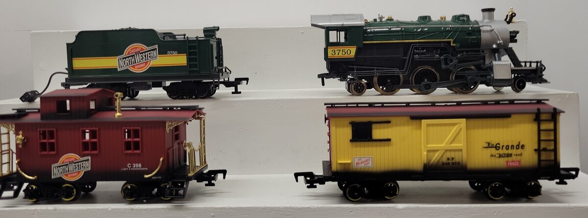 New Bright 375 G Gauge Electric Rail King Steam Train Set VG/Box