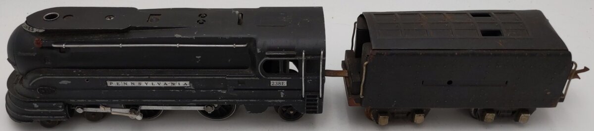Lionel 238E Vintage O Pennsylvania Torpedo Streamlined Steam Loco w/265W Tender