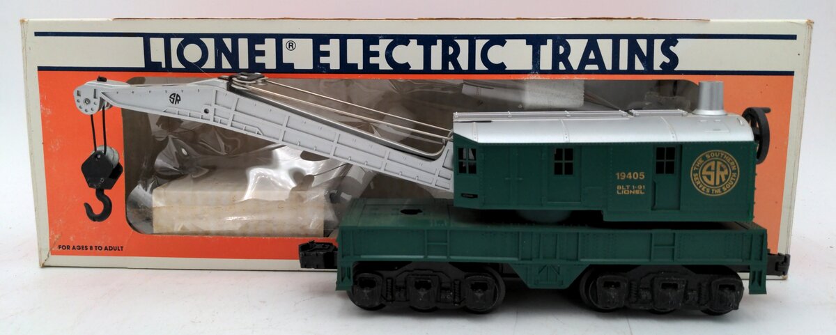 Lionel 6-19405 O Gauge Southern 6-Wheel Crane Car VG/Box