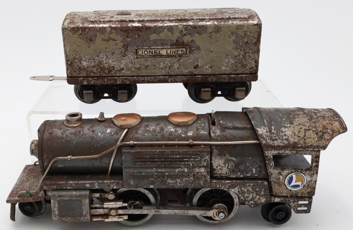 Lionel 259E Vintage O Gauge Gray 2-4-2 Streamlined Steam Locomotive & Tender