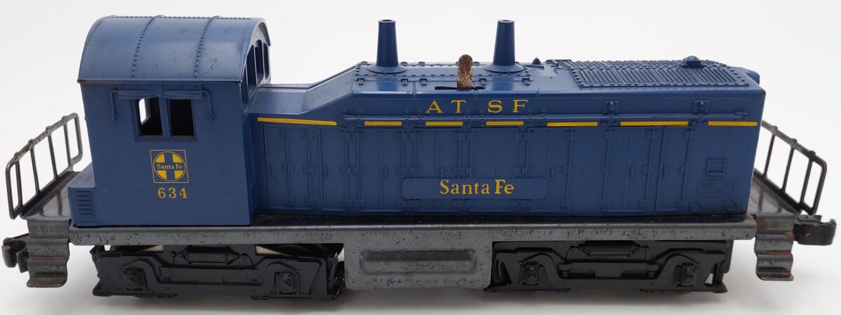 Lionel 634 Vintage O Santa Fe NW-2 Diesel Switcher Locomotive w/Weight VG