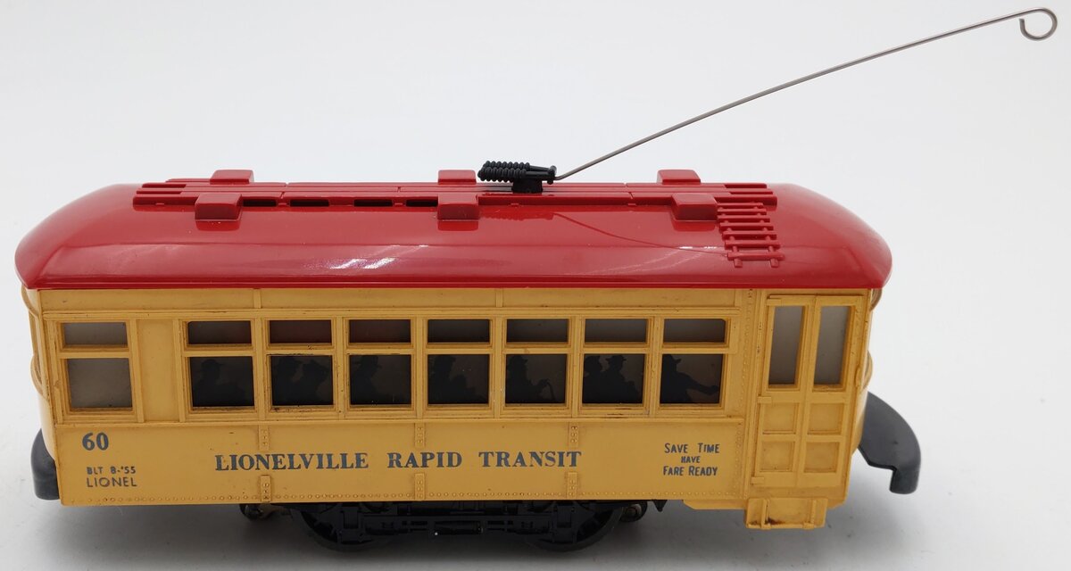 Lionel 60 Vintage O Lionelville Motorized Rapid Transit Trolley VG