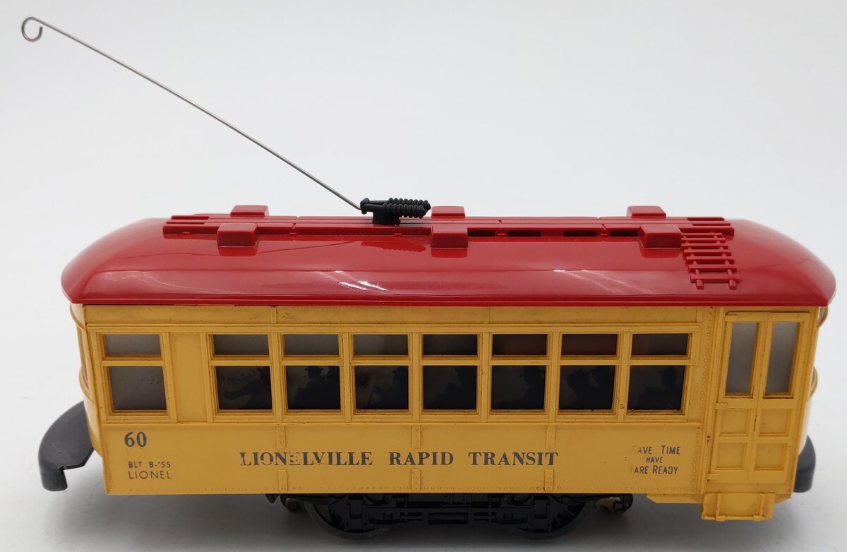 Lionel 60 Vintage O Lionelville Motorized Rapid Transit Trolley VG