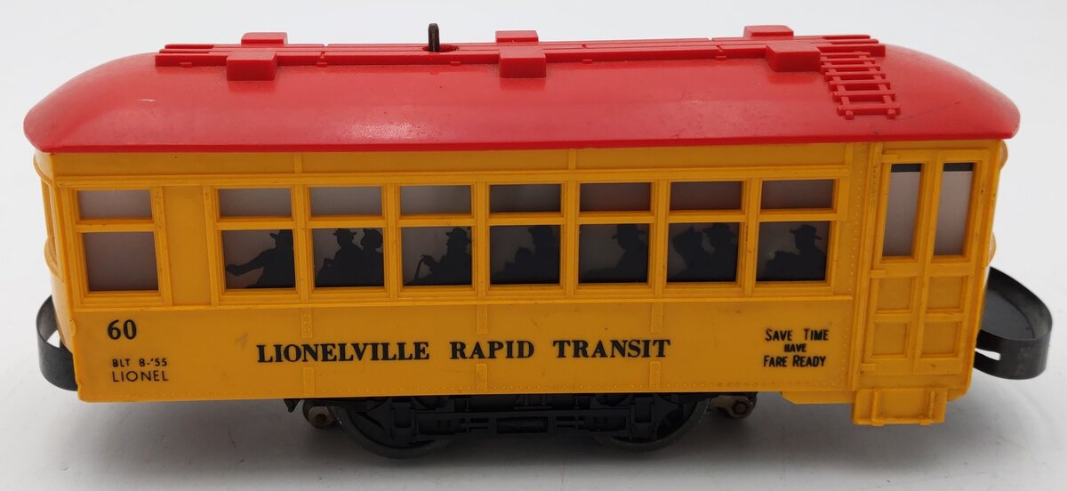 Lionel 60 Vintage O Gauge Postwar Lionelville Trolley with Black Lettering