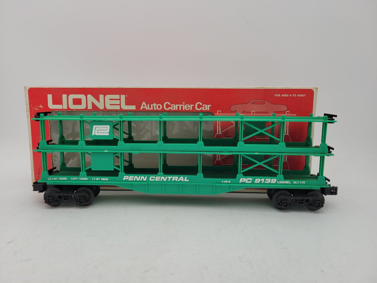 Lionel 6-9139 O Gauge Penn Central 3-Tier Auto Carrier Car EX/Box