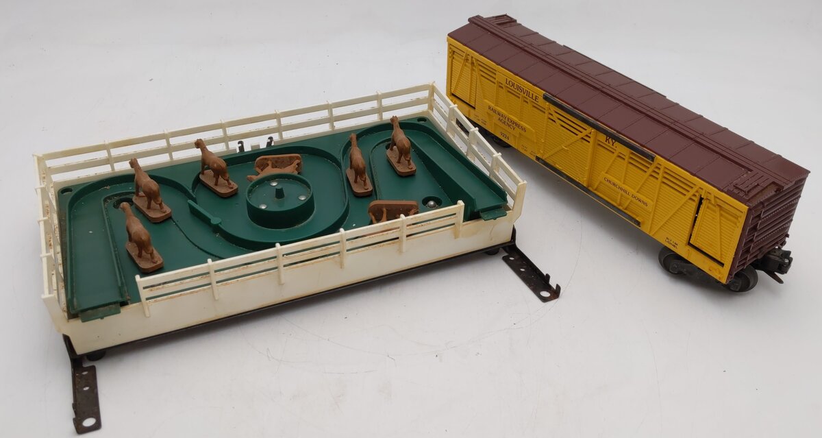 Lionel 6-9224 O Gauge REA Churchill Downs Operating Horse Car Set VG/Box