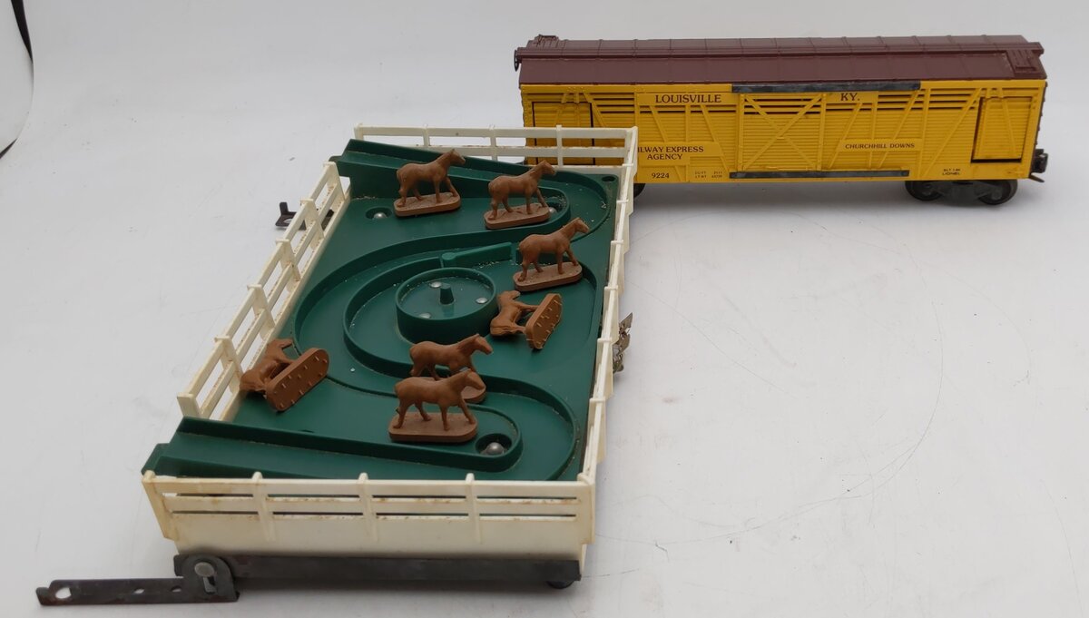 Lionel 6-9224 O Gauge REA Churchill Downs Operating Horse Car Set VG/Box