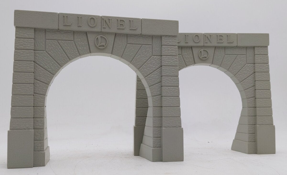 Lionel 6-12896 O Scale Gray Plastic Tunnel Portals (Pack of 2) LN/Box