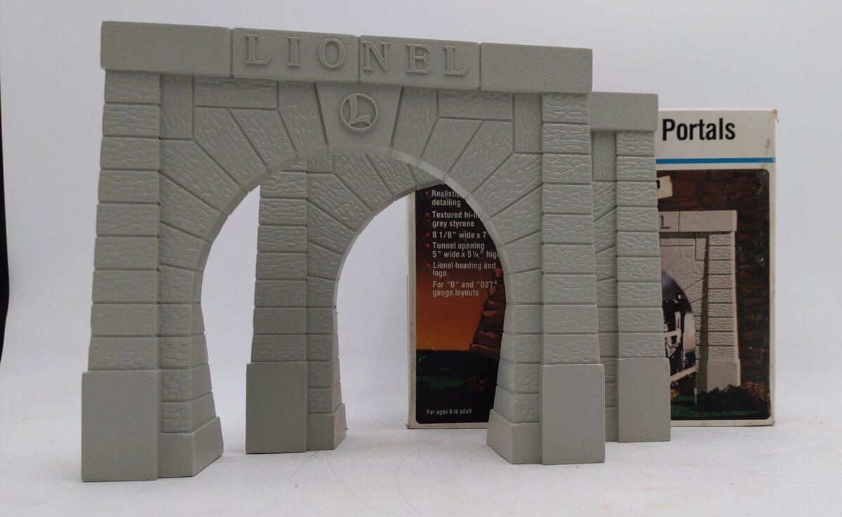 Lionel 6-12896 O Scale Gray Plastic Tunnel Portals (Pack of 2) LN/Box