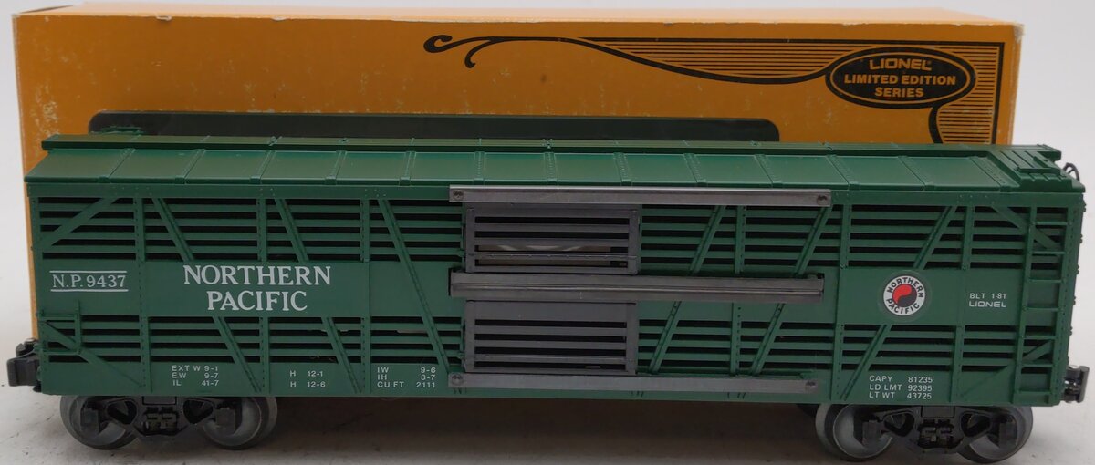 Lionel 6-9437 O Gauge Northern Pacific Stock Car LN/Box