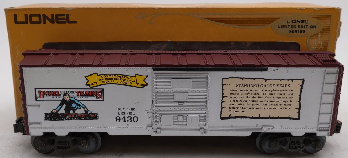 Lionel 6-9430 O Gauge Joshua Lionel Cowen The Standard Gauge Years Boxcar VG/Box