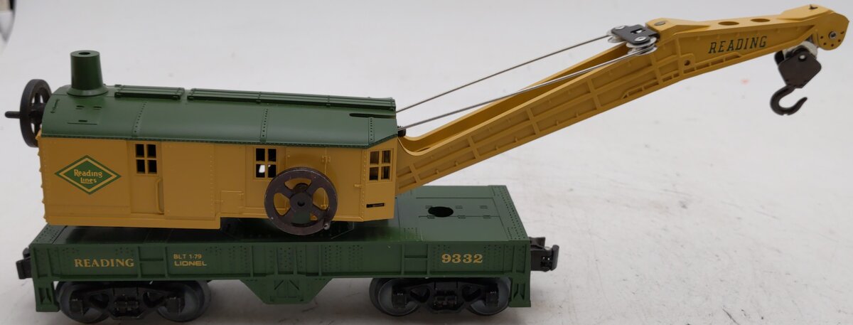 Lionel 6-9332 O Gauge Reading 8 Wheel Crane Car EX/Box