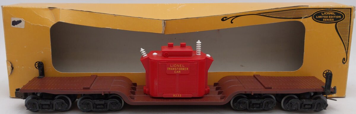 Lionel 6-9233 O Gauge 4 Truck Depressed Center Flatcar with Transformer EX/Box