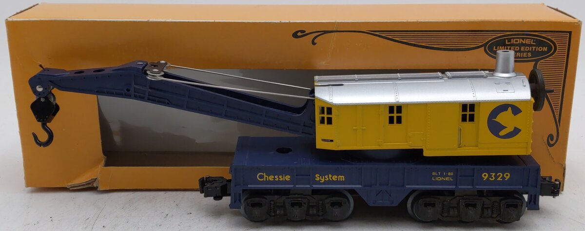 Lionel 6-9329 O Gauge Chessie Crane Car EX/Box