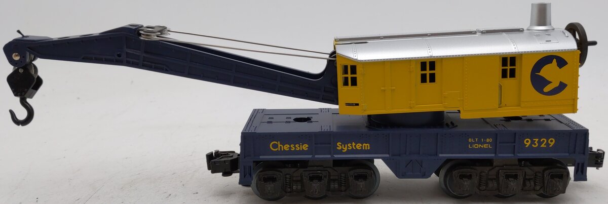 Lionel 6-9329 O Gauge Chessie Crane Car EX/Box