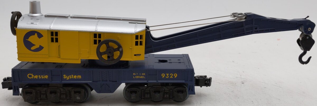 Lionel 6-9329 O Gauge Chessie Crane Car EX/Box