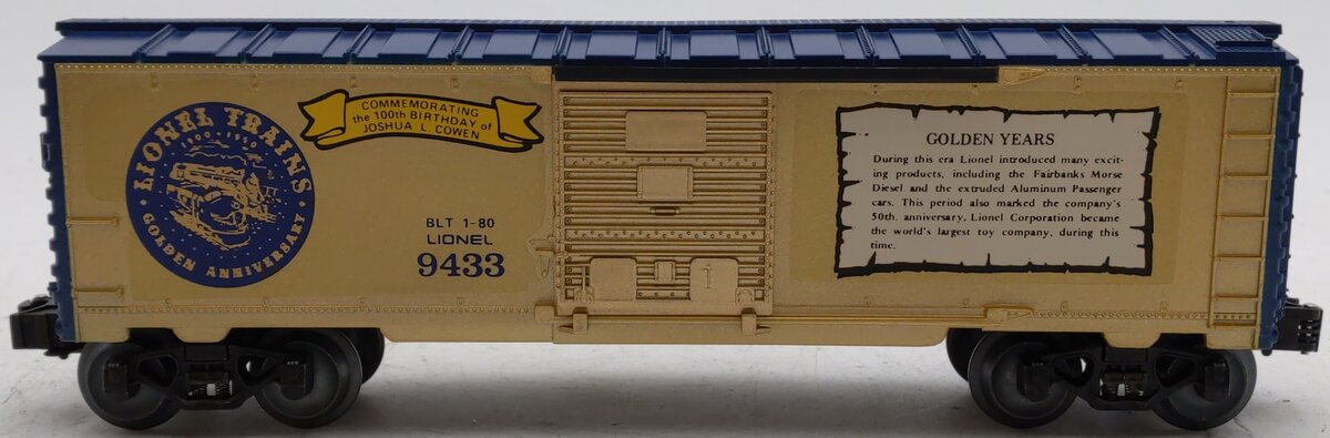 Lionel 6-9433 O Gauge Joshua Lionel Cowen Golden Years Boxcar LN/Box