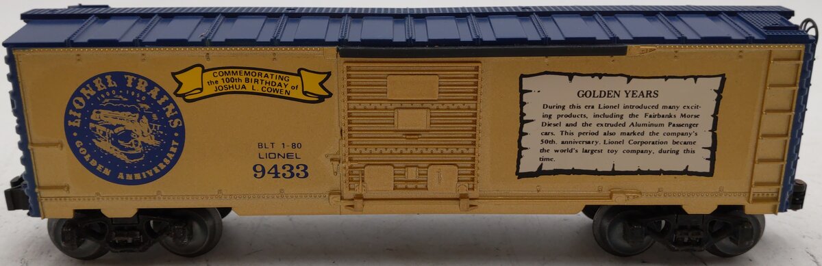 Lionel 6-9433 O Gauge Joshua Lionel Cowen Golden Years Boxcar EX/Box