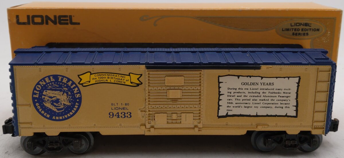 Lionel 6-9433 O Gauge Joshua Lionel Cowen Golden Years Boxcar EX/Box