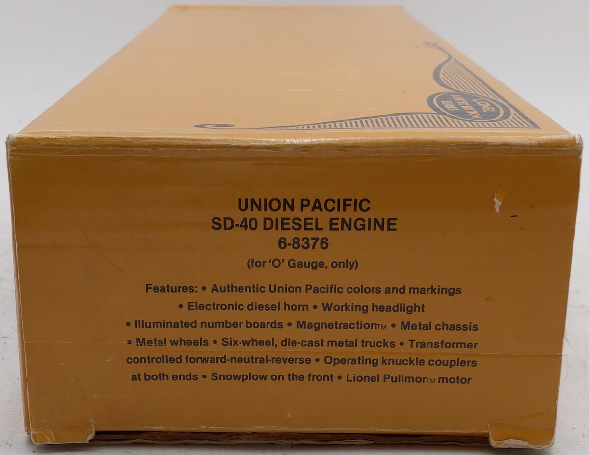 Lionel 6-8376 O Gauge Union Pacific SD40 Diesel Locomotive #8376 EX/Box