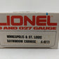 Lionel 6-9271 O Gauge Minneapolis & St. Louis Bay Window Lighted Caboose VG/Box