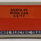 Lionel 6-5717 O Gauge Santa Fe Illuminated Bunk Car LN/Box