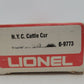 Lionel 6-9773 O Gauge New York Central Cattle Car EX/Box
