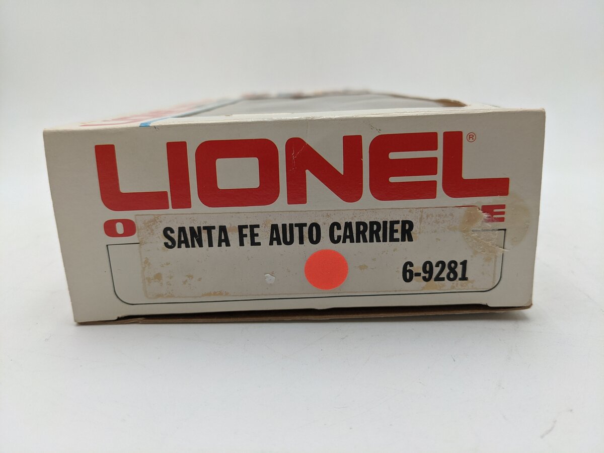 Lionel 6-9281 O Gauge Santa Fe Tri-level Auto Carrier EX/Box