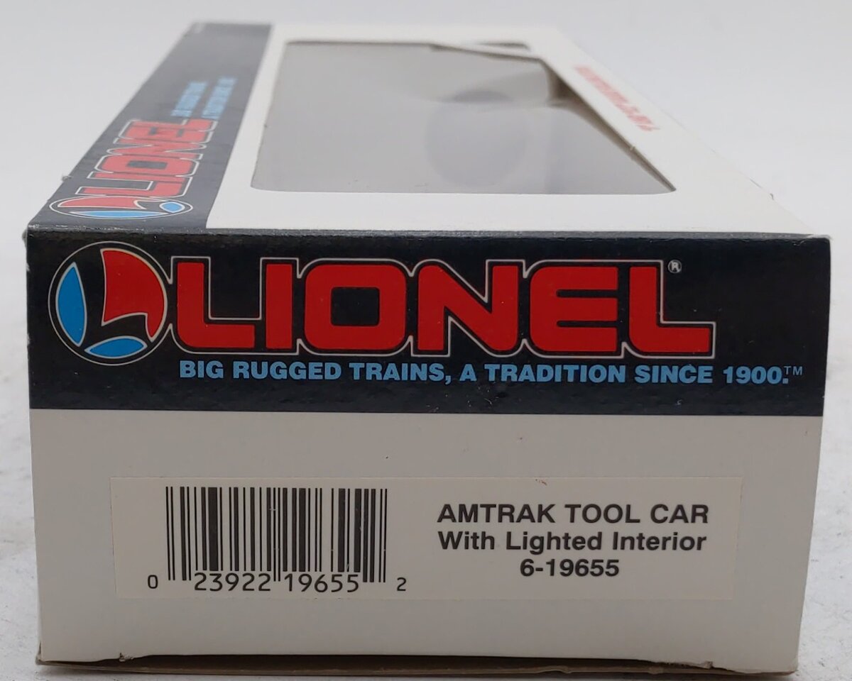 Lionel 6-19655 O Gauge Amtrak Tool Car with Lighted Interior LN/Box