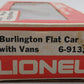 Lionel 6-9133 O Gauge Burlington Northern Flatcar #9133 with Trailers EX/Box