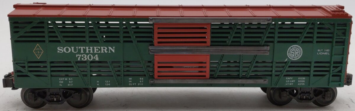 Lionel 6-7304 O Gauge Southern Double Door Stock Car #7304 EX/Box