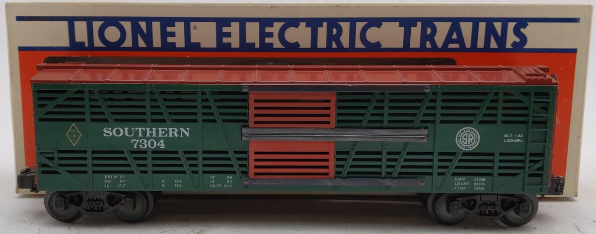 Lionel 6-7304 O Gauge Southern Double Door Stock Car #7304 EX/Box