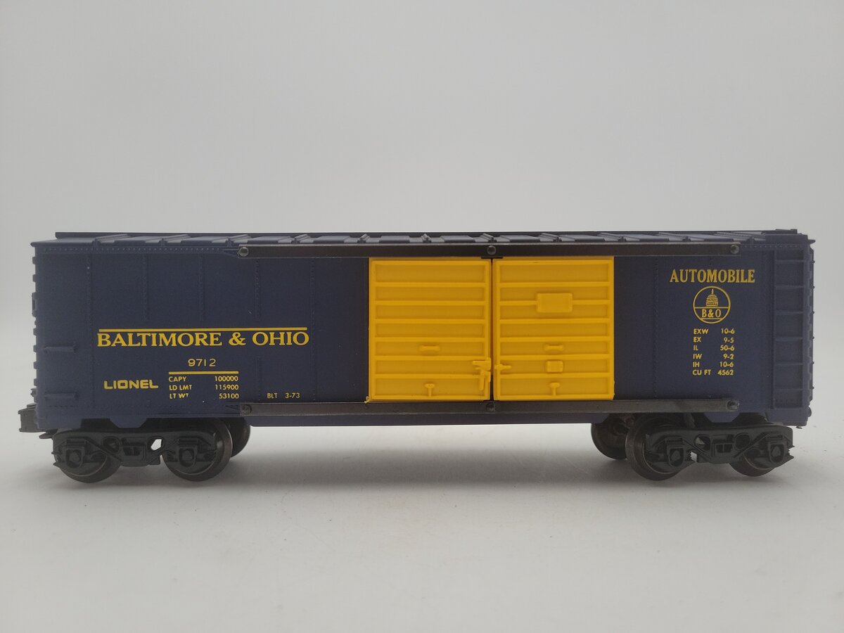 Lionel 6-9712 O Gauge Baltimore & Ohio Automobile Car EX