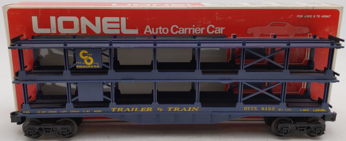 Lionel 6-9123 O Gauge Chesapeake and Ohio 3-Tier Auto Carrier Car EX/Box