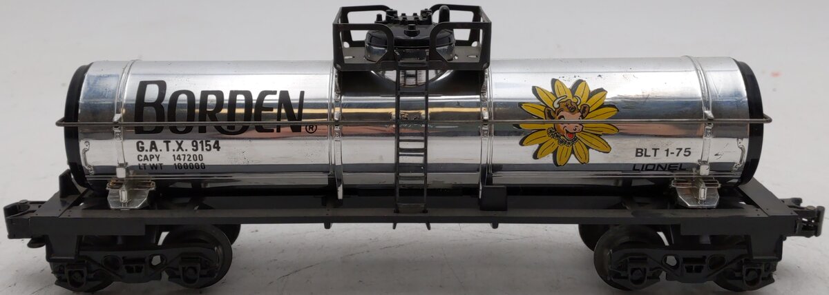Lionel 6-9154 O Gauge Borden Plated Tank Car VG