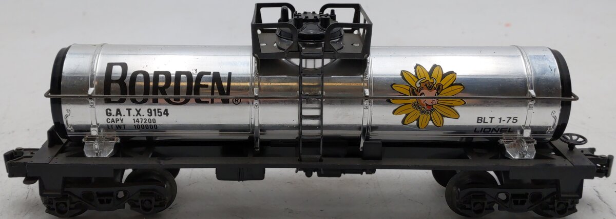 Lionel 6-9154 O Gauge Borden Plated Tank Car VG