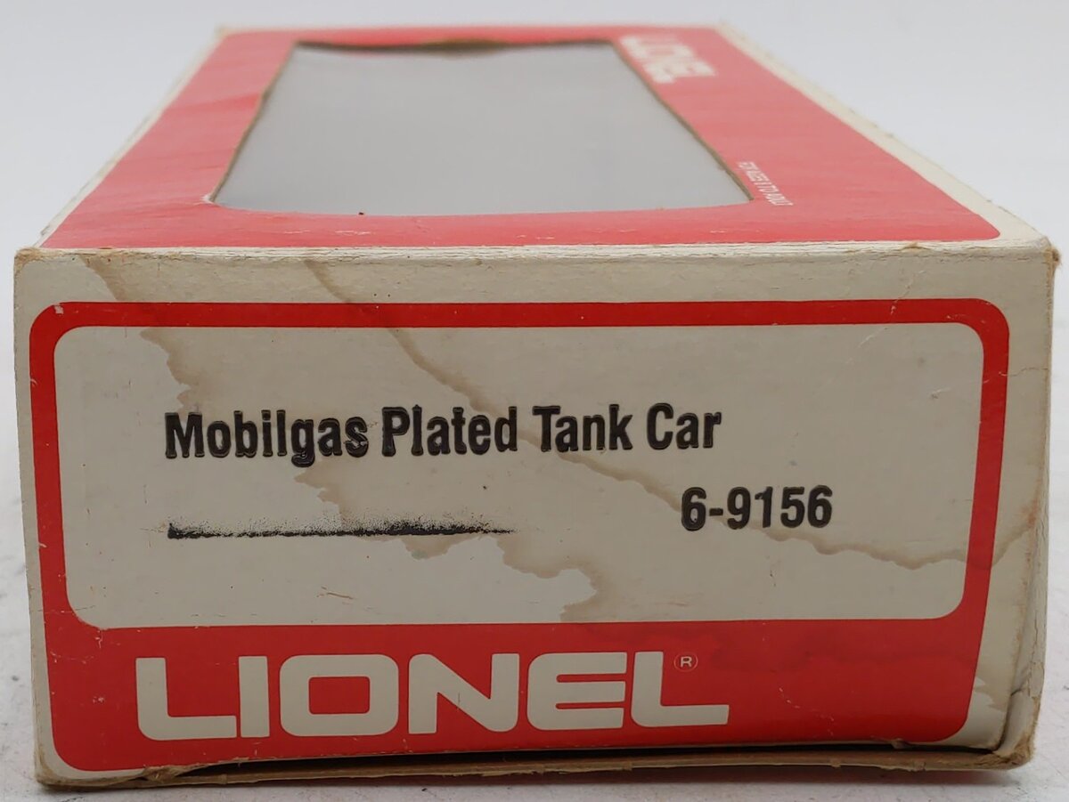 Lionel 6-9156 O Gauge Mobilgas Plated Single Dome Tank Car VG/Box