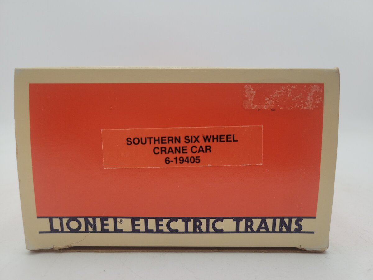 Lionel 6-19405 O Gauge Southern 6-Wheel Crane Car EX/Box