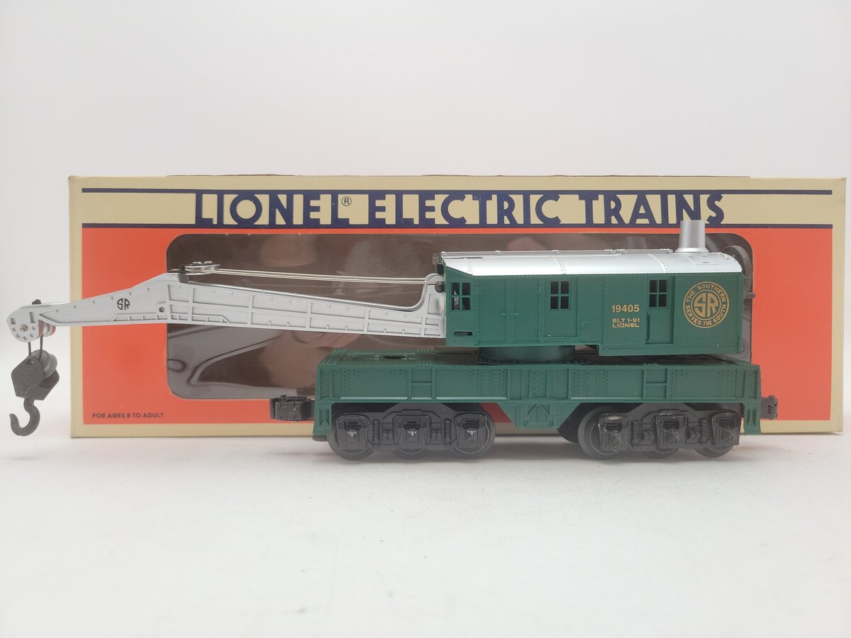Lionel 6-19405 O Gauge Southern 6-Wheel Crane Car EX/Box