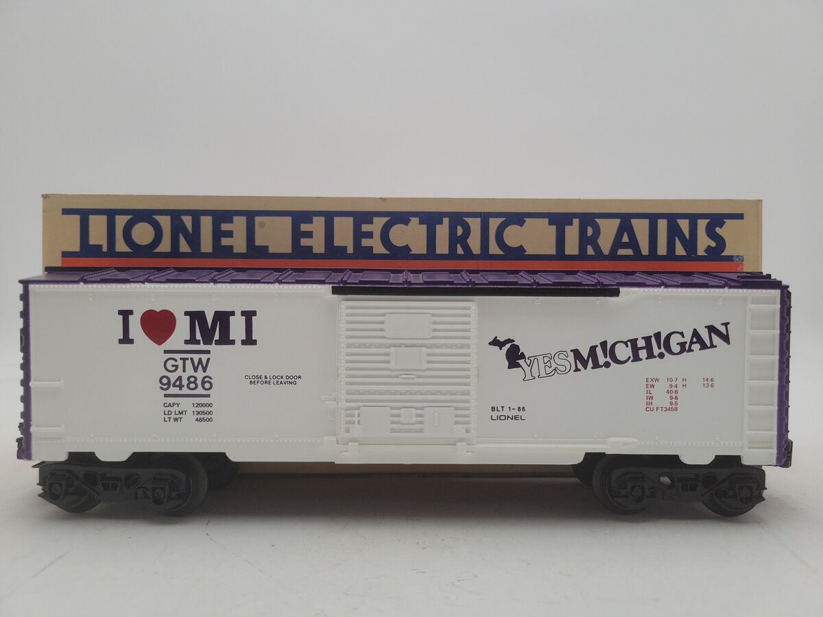 Lionel 6-9486 O Gauge I Love Michigan Boxcar #9486 EX/Box