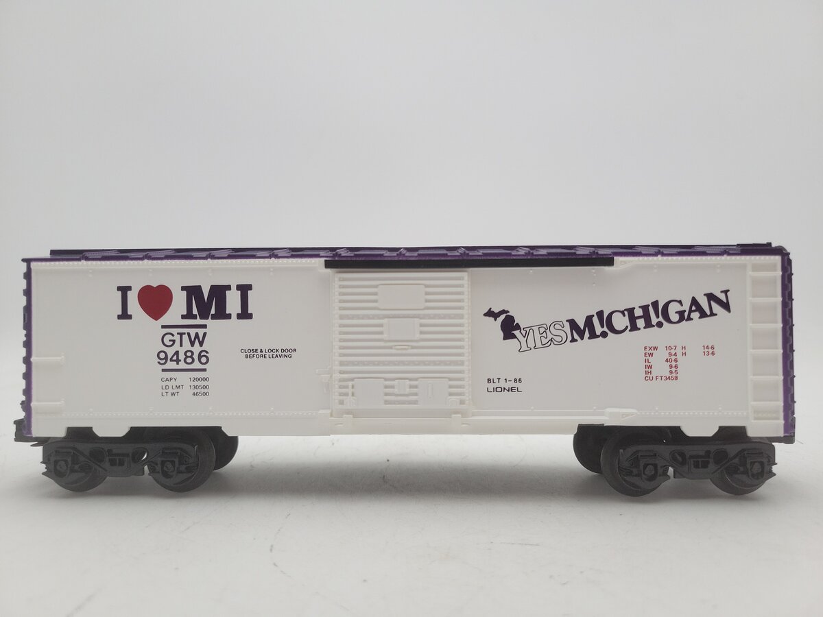 Lionel 6-9486 O Gauge I Love Michigan Boxcar #9486 EX/Box