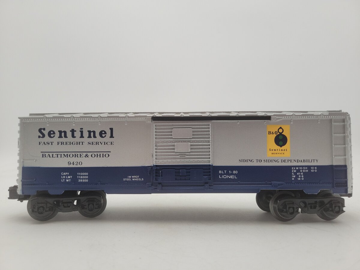 Lionel 6-9420 O Gauge Baltimore & Ohio Sentinel Boxcar EX