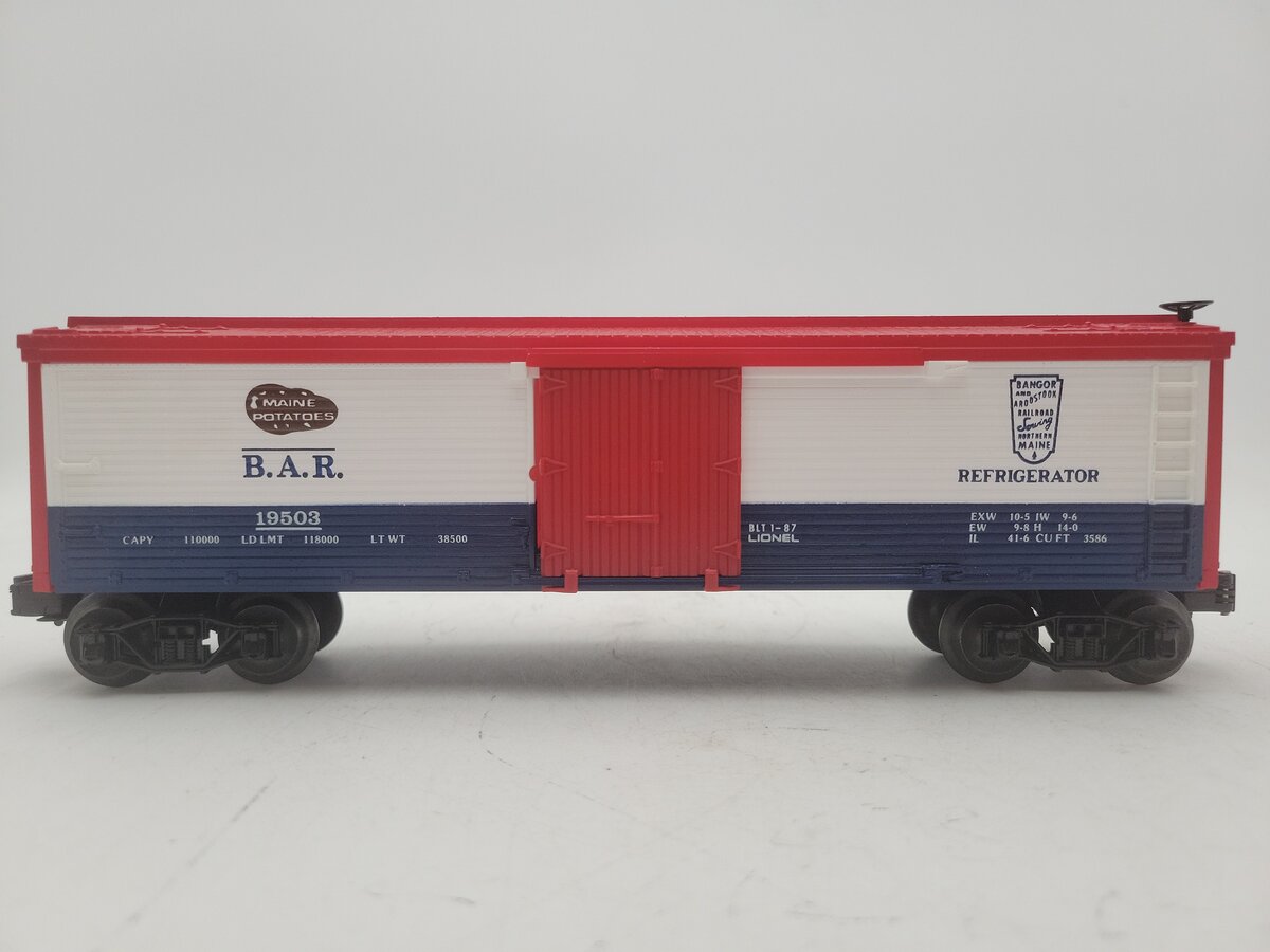 Lionel 6-19503 O Gauge Bangor & Aroostook Woodside Refrigerator Car EX/Box