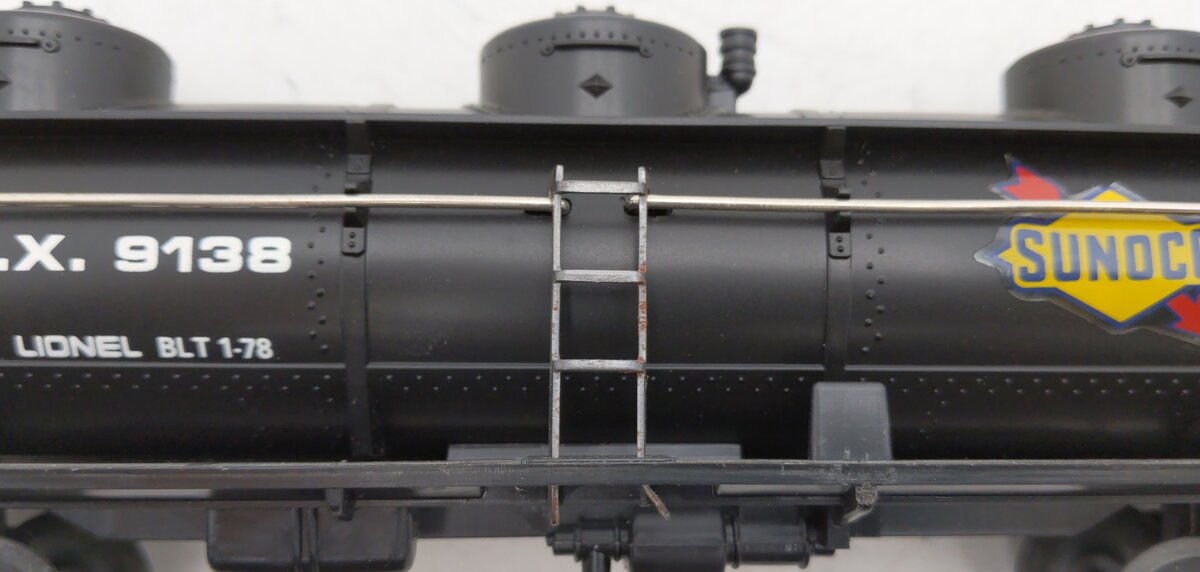 Lionel 6-9138 O Gauge Sunoco Triple Dome Black Tank Car EX/Box