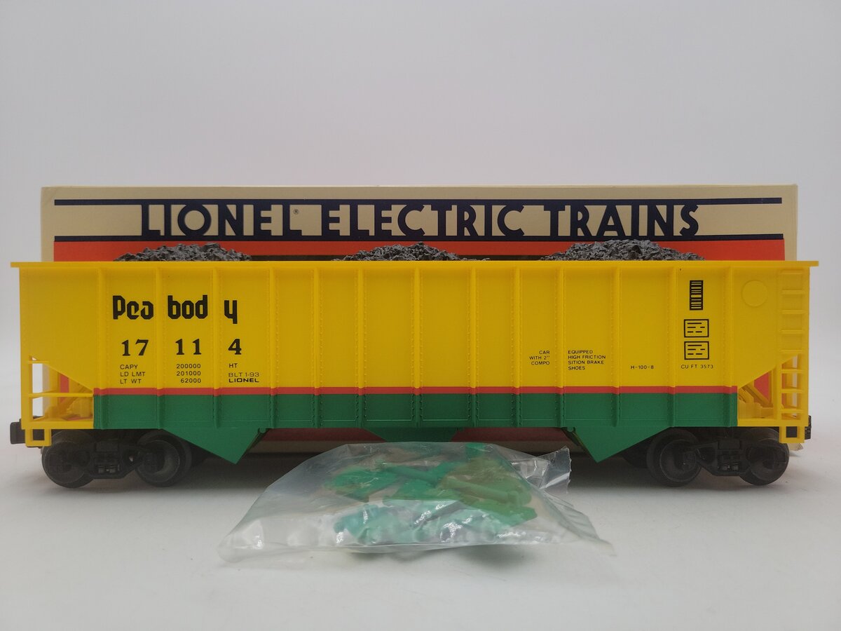 Lionel 6-17114 O Gauge Peabody 3-Bay Hopper with Coal Load EX/Box